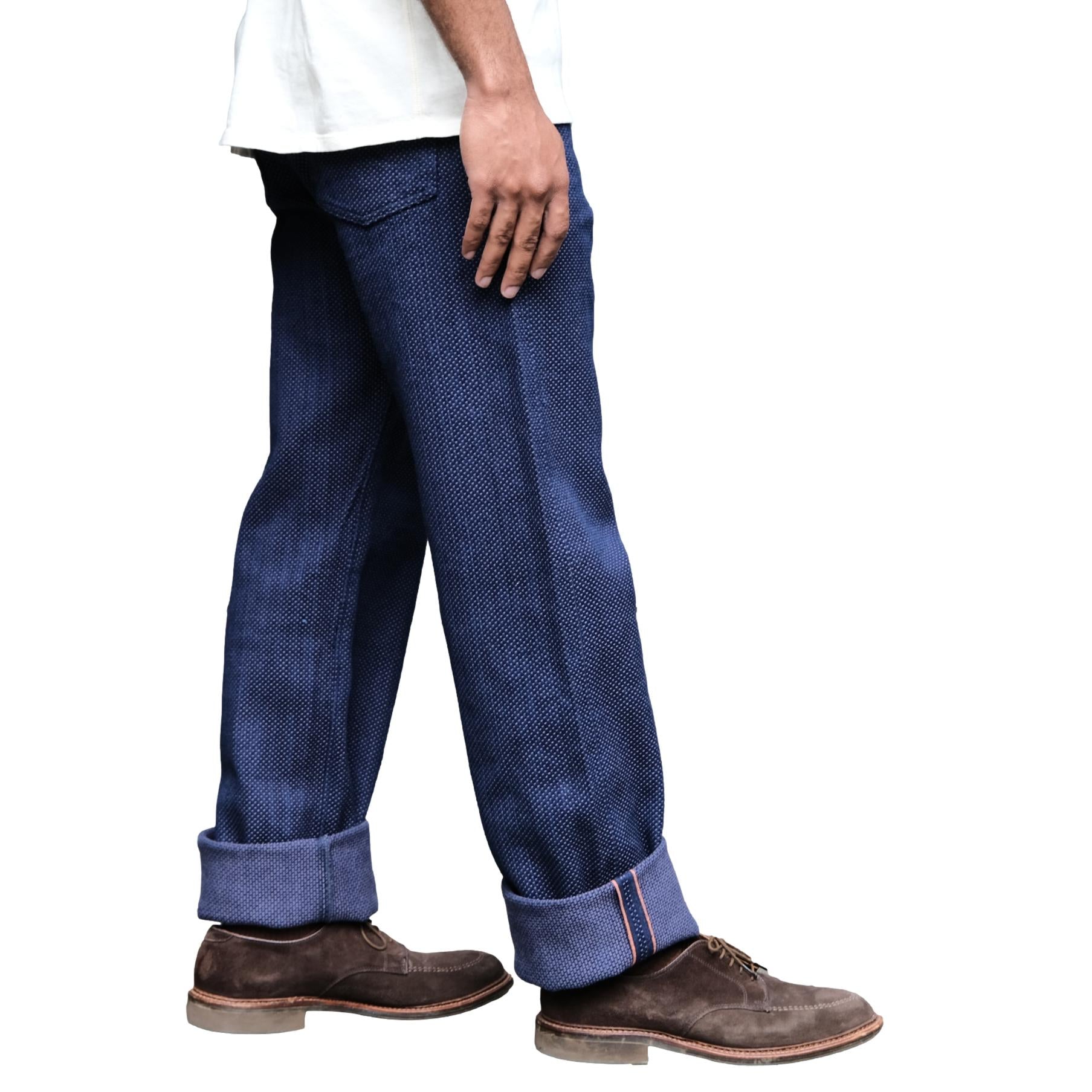 Graphzero 13oz. Indigo x Purple Selvedge Sashiko Pants - Okayama Denim