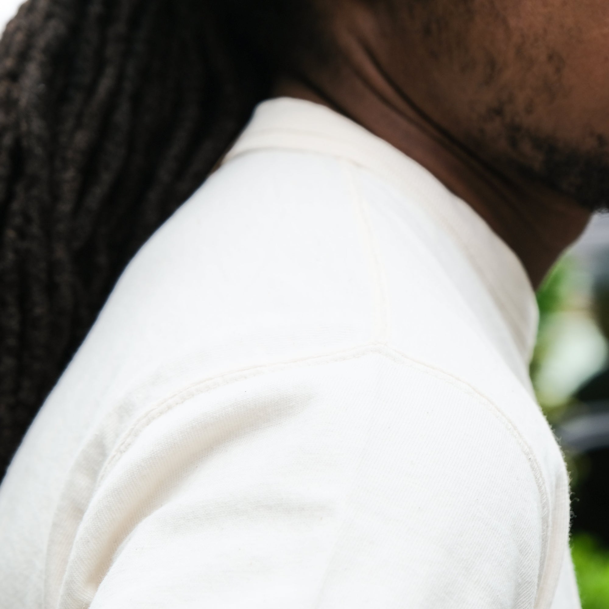 Loop & Weft Loopwheel Double Binder S/S Crewneck Tee (Ivory) - Okayama Denim
