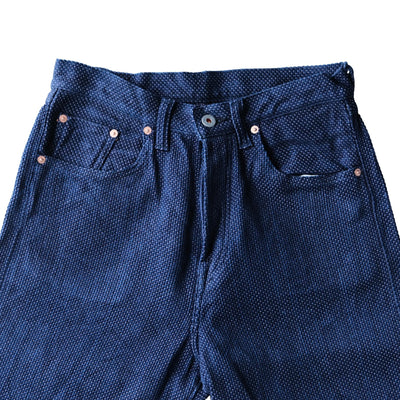 Graphzero 13oz. Indigo x Purple Selvedge Sashiko Pants - Okayama Denim
