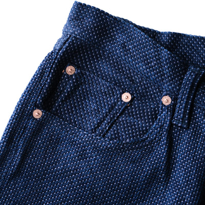 Graphzero 13oz. Indigo x Purple Selvedge Sashiko Pants - Okayama Denim