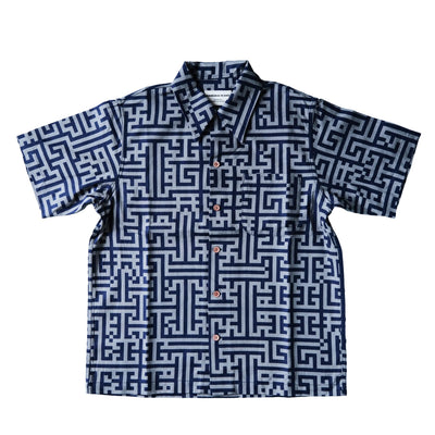 Samurai Jeans SSA26-02 Geometric Pattern Aloha Shirt
