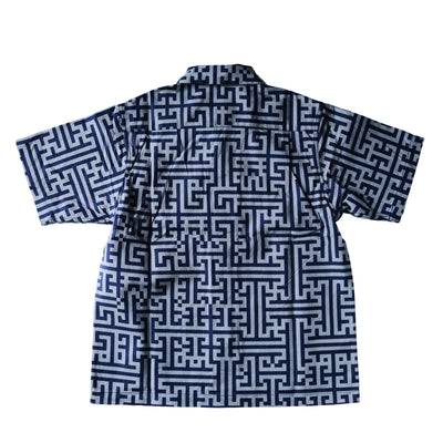Samurai Jeans SSA26-02 Geometric Pattern Aloha Shirt