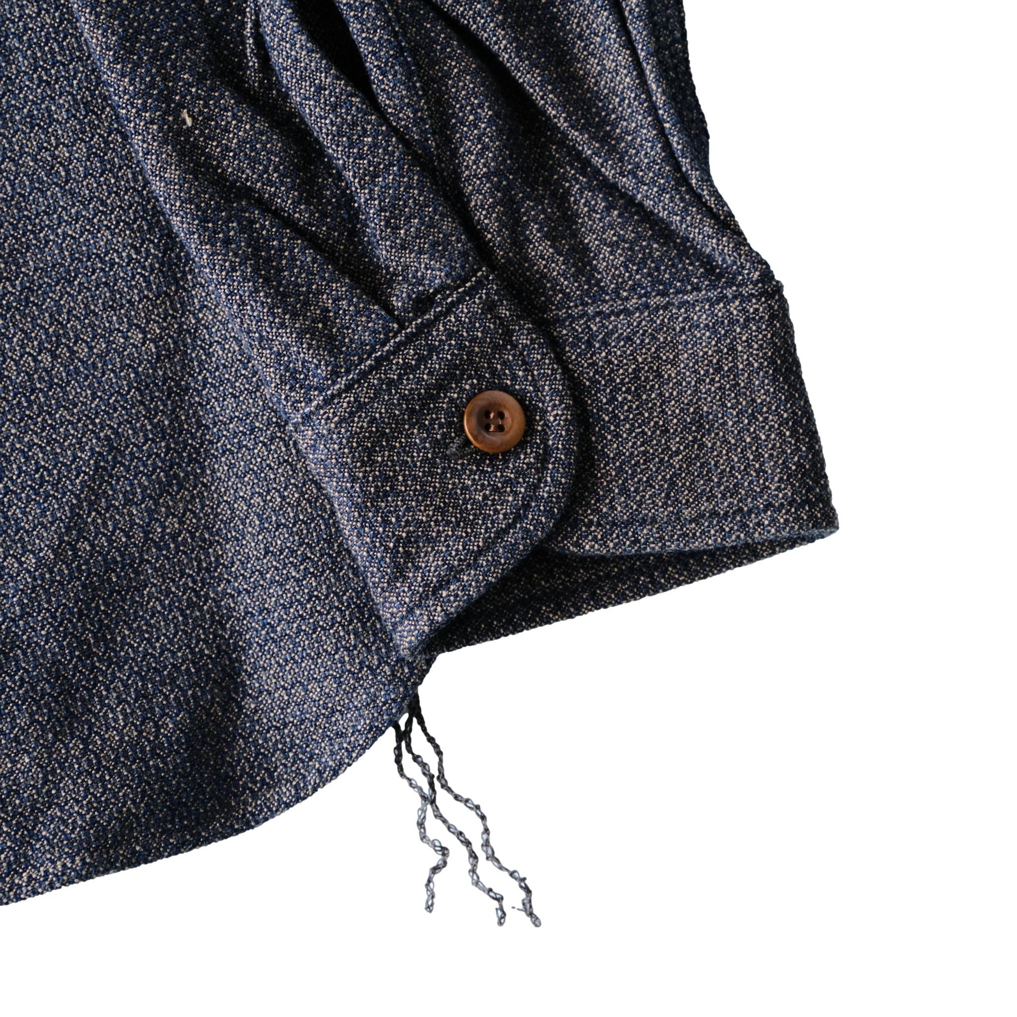 Samurai Jeans SSS26-KSK "Ai-Madara" Natural Indigo x Brown Sashiko Work Shirt