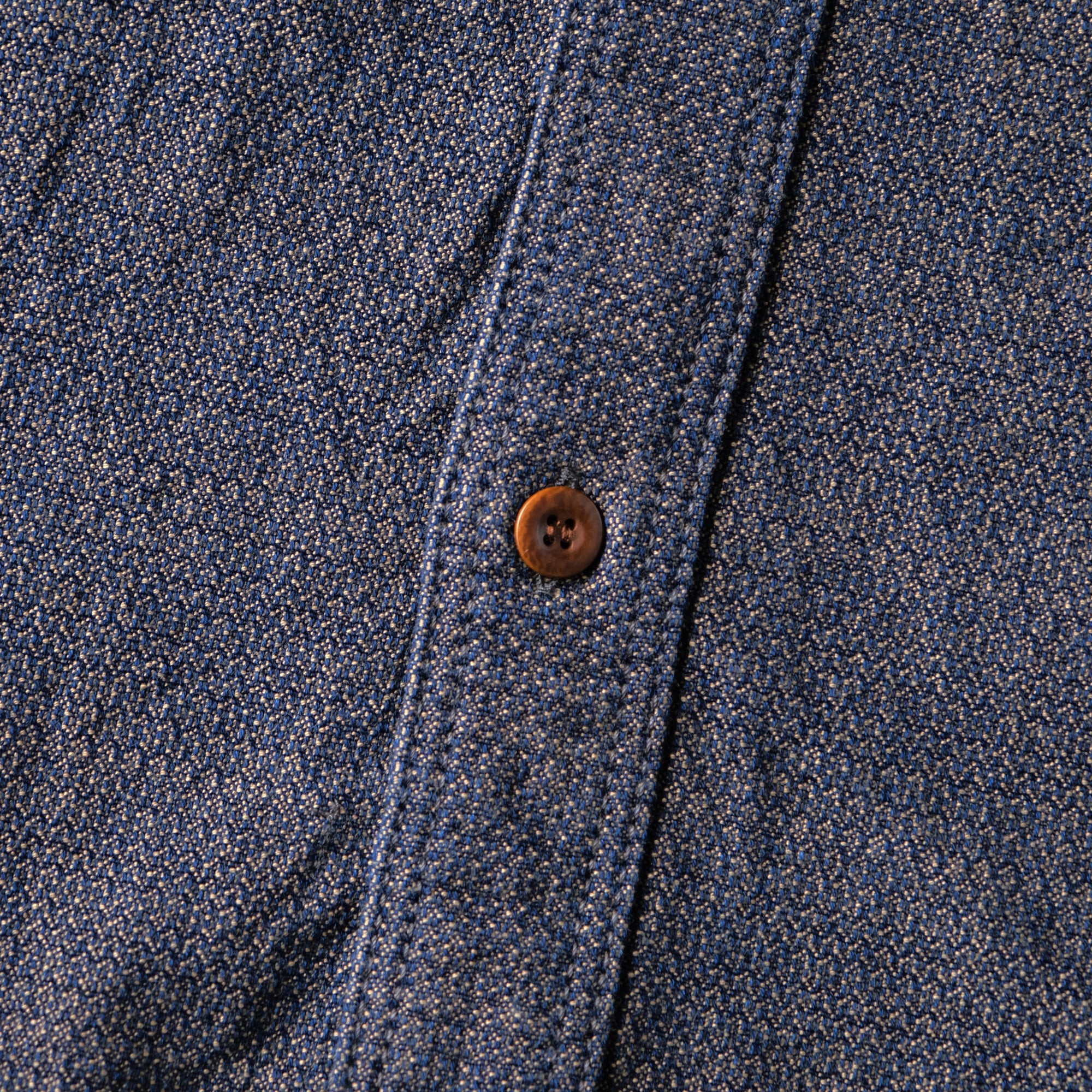 Samurai Jeans SSS26-KSK "Ai-Madara" Natural Indigo x Brown Sashiko Work Shirt