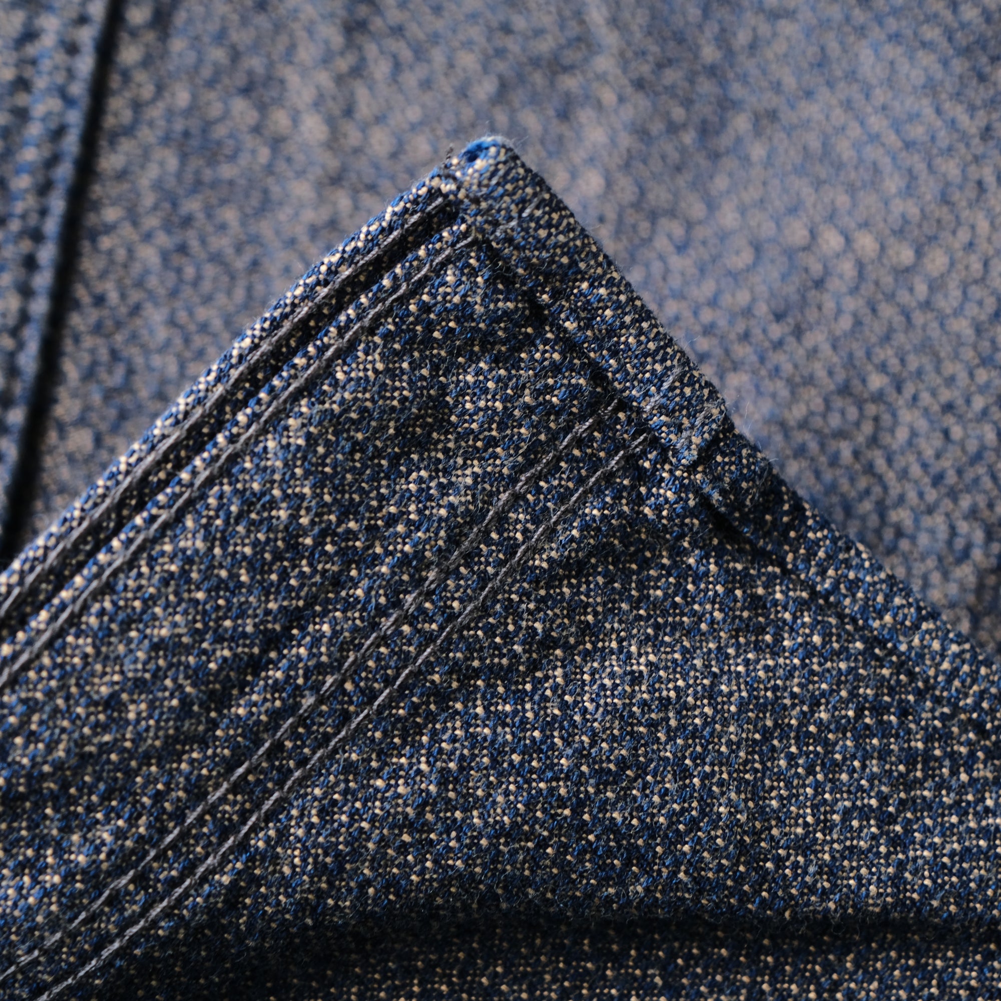 Samurai Jeans SSS26-KSK "Ai-Madara" Natural Indigo x Brown Sashiko Work Shirt