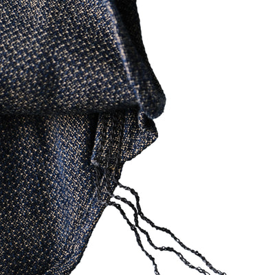 Samurai Jeans SSS26-KSK "Ai-Madara" Natural Indigo x Brown Sashiko Work Shirt