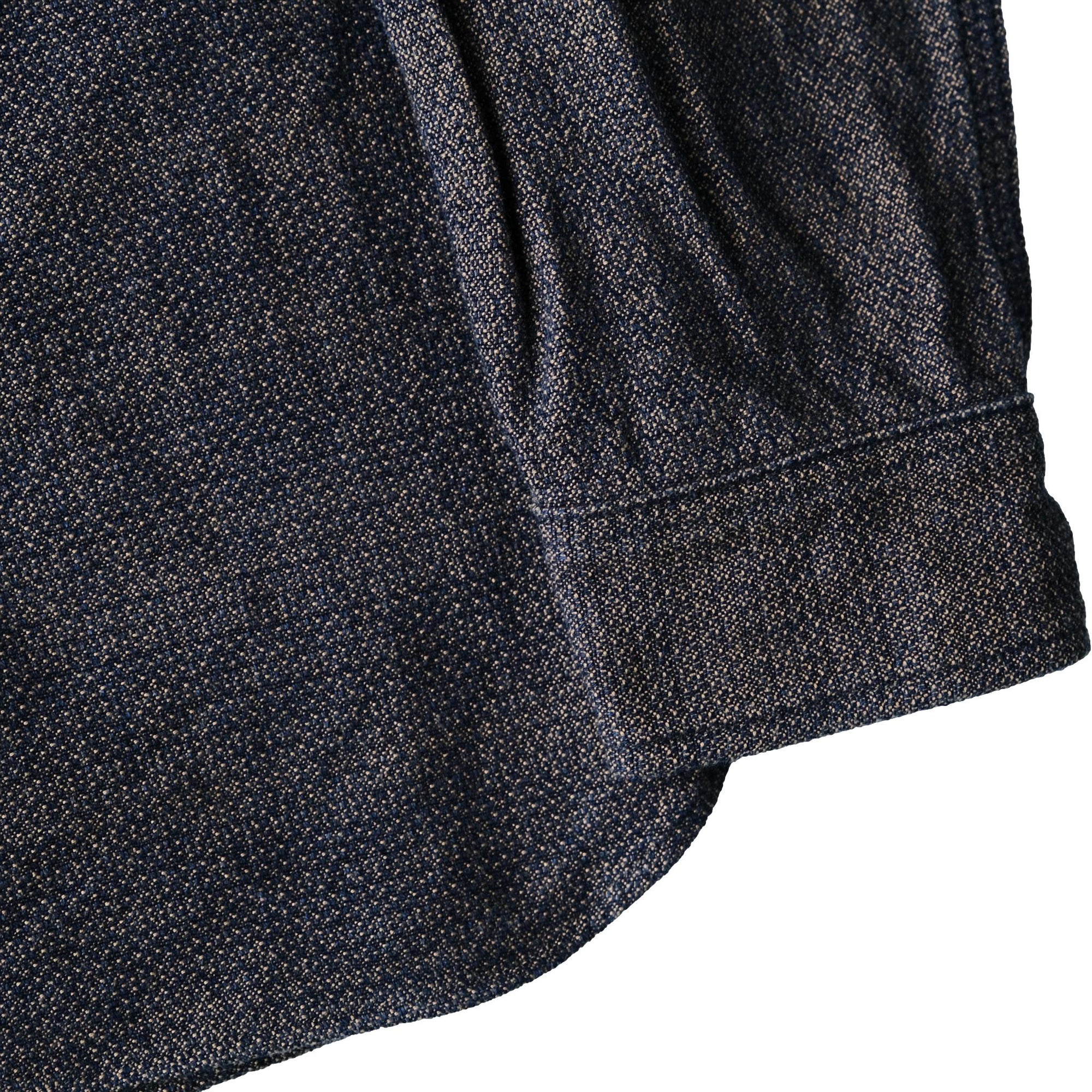 Samurai Jeans SSS26-KSK "Ai-Madara" Natural Indigo x Brown Sashiko Work Shirt