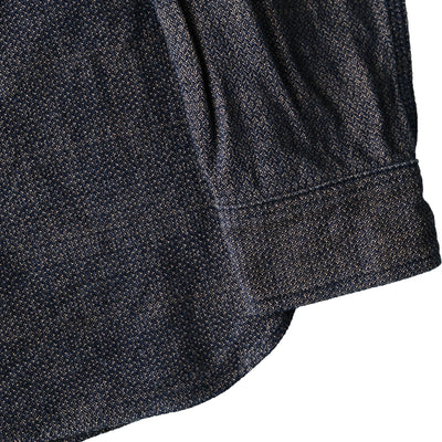 Samurai Jeans SSS26-KSK "Ai-Madara" Natural Indigo x Brown Sashiko Work Shirt