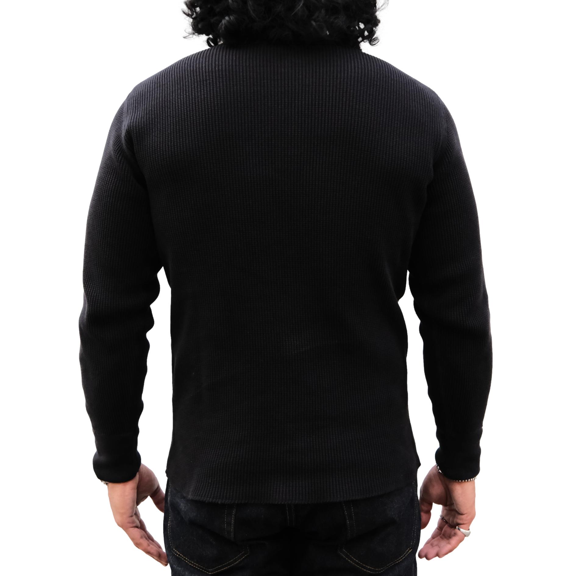Studio D'Artisan L/S Heavy Thermal Henley (Black)