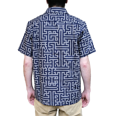 Samurai Jeans SSA26-02 Geometric Pattern Aloha Shirt