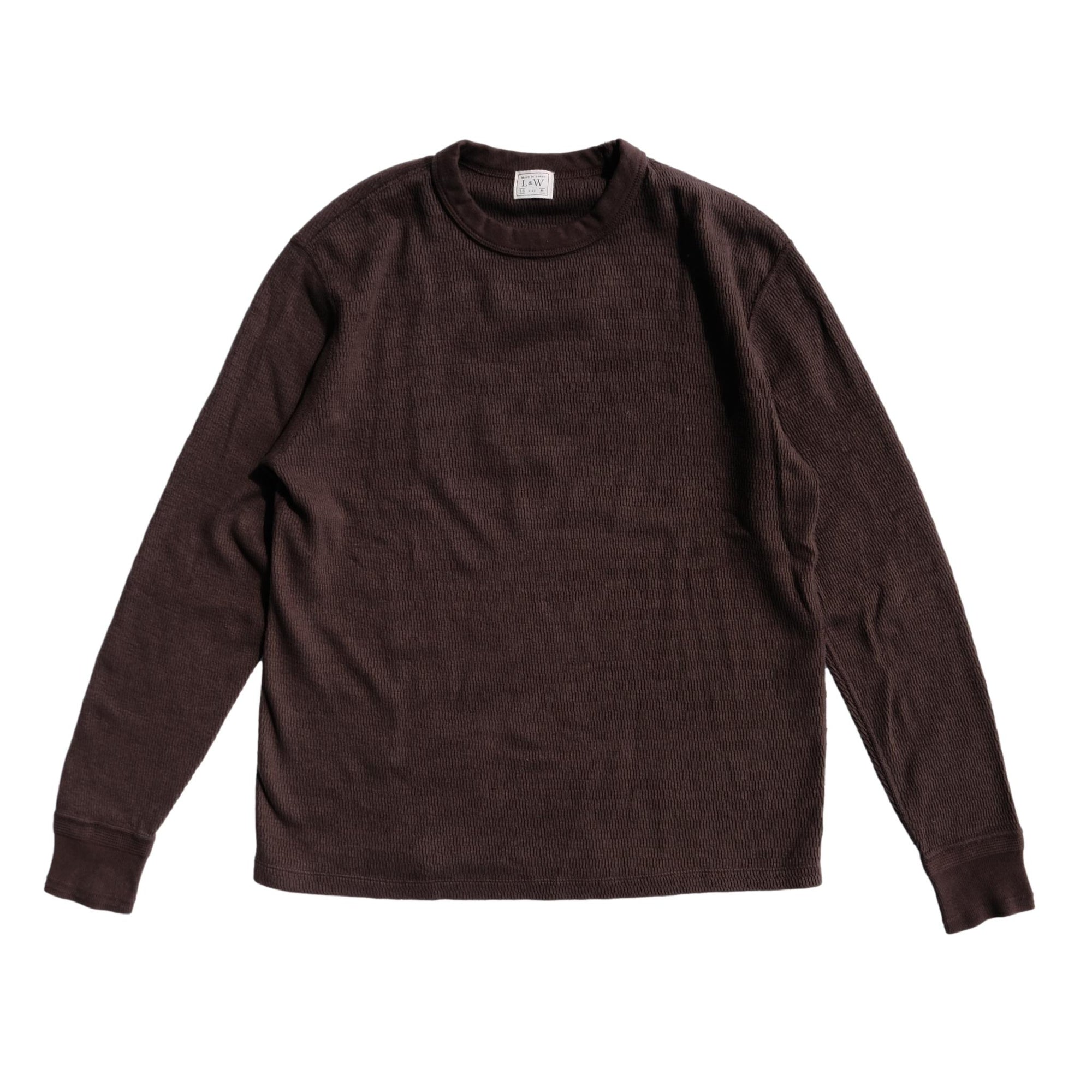 Loop & Weft Supima Long Honeycomb Crewneck Thermal (Brown)