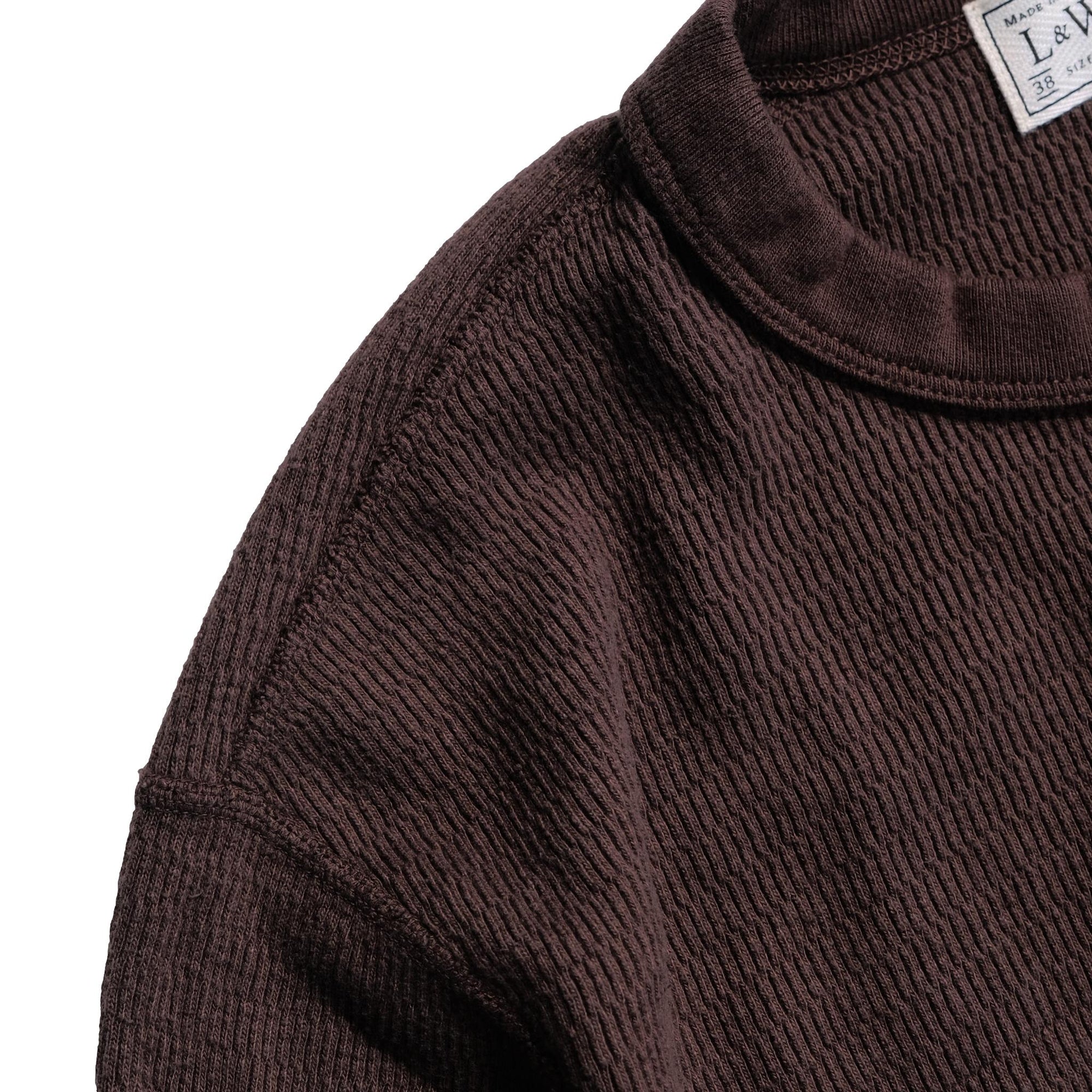 Loop & Weft Supima Long Honeycomb Crewneck Thermal (Brown)