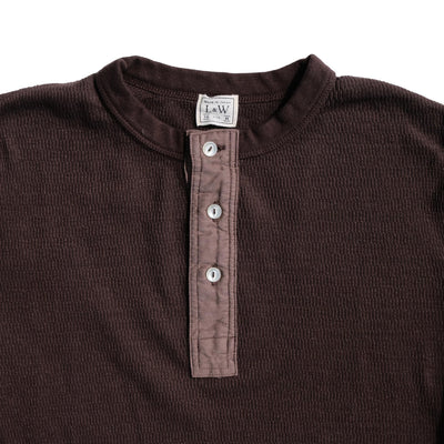 Loop & Weft Supima Long Honeycomb Thermal Henley (Brown)