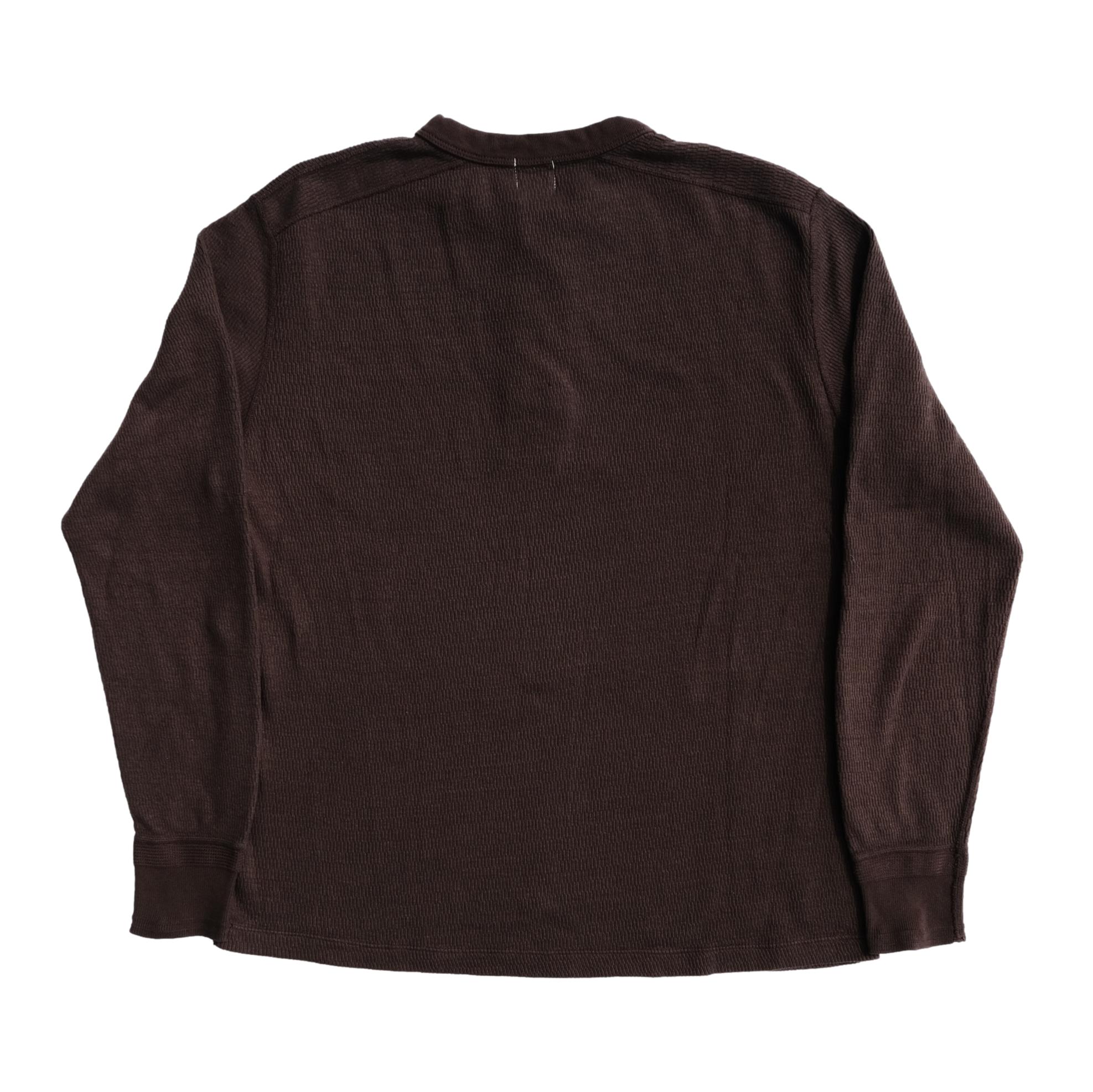 Loop & Weft Supima Long Honeycomb Thermal Henley (Brown)