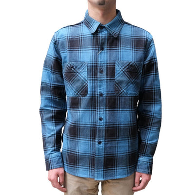 [Pre-Order] Studio D'Artisan "Awa-Ai" Natural Indigo Heavyweight Check Flannel Shirt