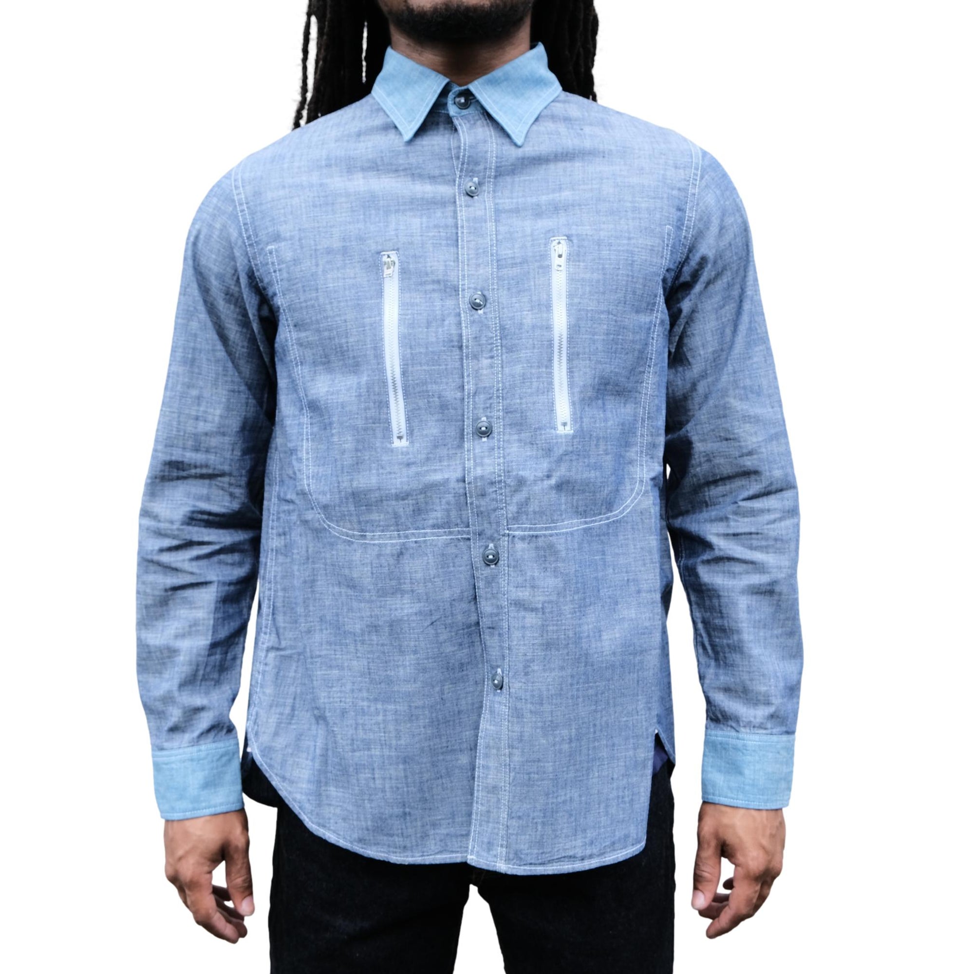 Fullcount x Fumito Ganryu USN Selvedge Chambray Shirt - Okayama Denim