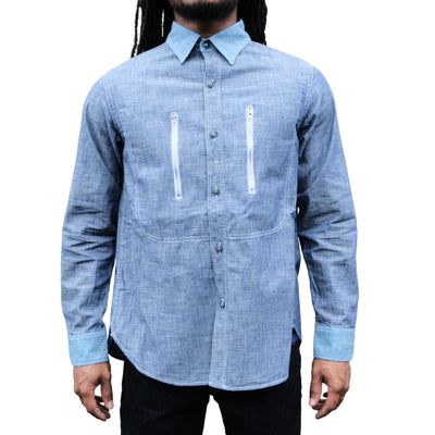 Fullcount x Fumito Ganryu USN Selvedge Chambray Shirt - Okayama Denim
