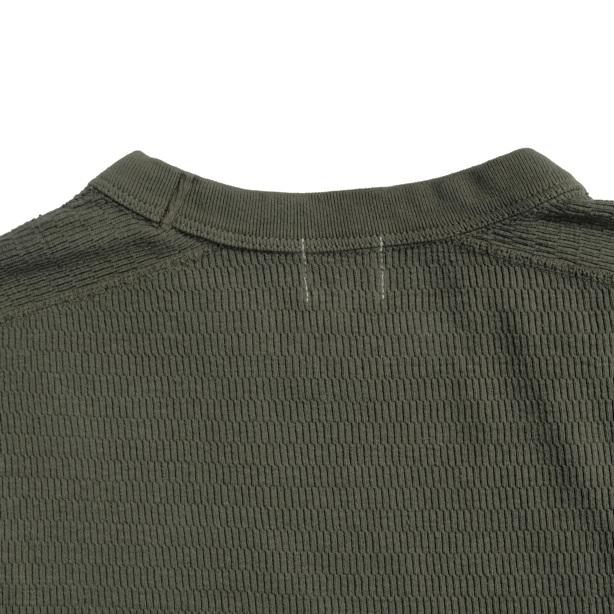 Loop & Weft Supima Long Honeycomb Crewneck Thermal (Olive)