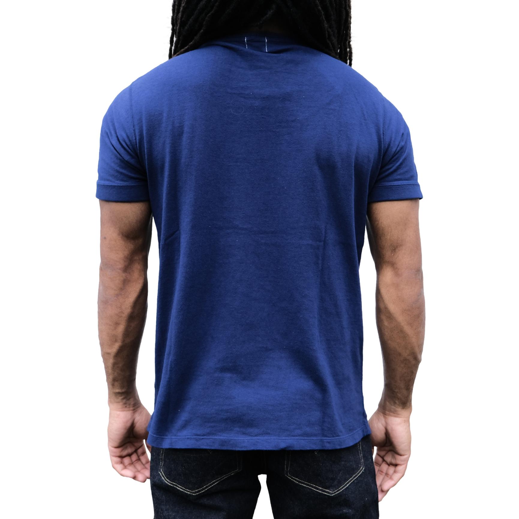 Loop & Weft Loopwheel Ribbed Cuff S/S Crewneck Tee (Navy) - Okayama Denim