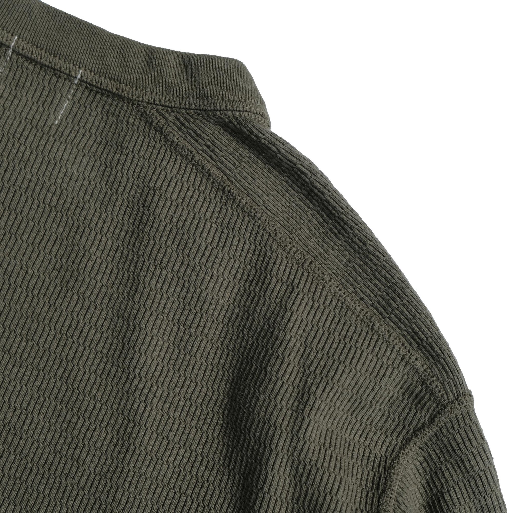 Loop & Weft Supima Long Honeycomb Crewneck Thermal (Olive)