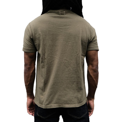 Loop & Weft Loopwheel Ribbed Cuff S/S Crewneck Tee (Olive) - Okayama Denim