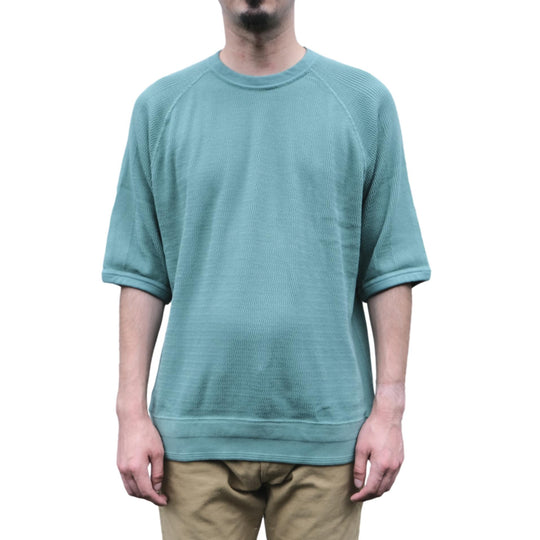 The Flat Head Loopwheel Honeycomb Thermal Tee (Green)