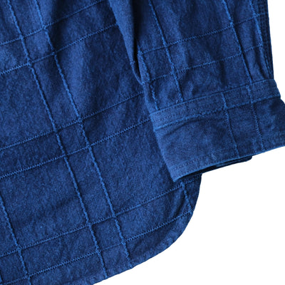 Samurai Jeans SSS26-ARS Natural Indigo Lattice Sashiko Work Shirt
