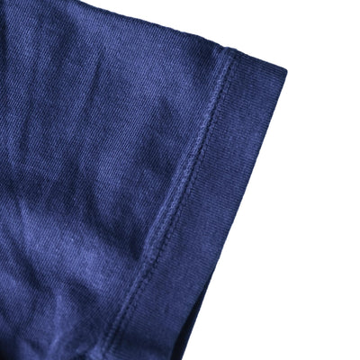 Loop & Weft Loopwheel Ribbed Cuff S/S Crewneck Tee (Navy) - Okayama Denim