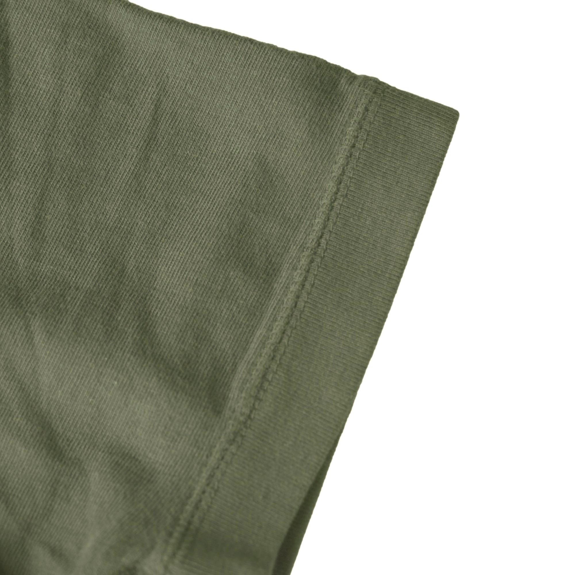 Loop & Weft Loopwheel Ribbed Cuff S/S Crewneck Tee (Olive) - Okayama Denim