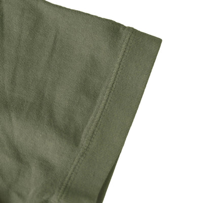 Loop & Weft Loopwheel Ribbed Cuff S/S Crewneck Tee (Olive) - Okayama Denim