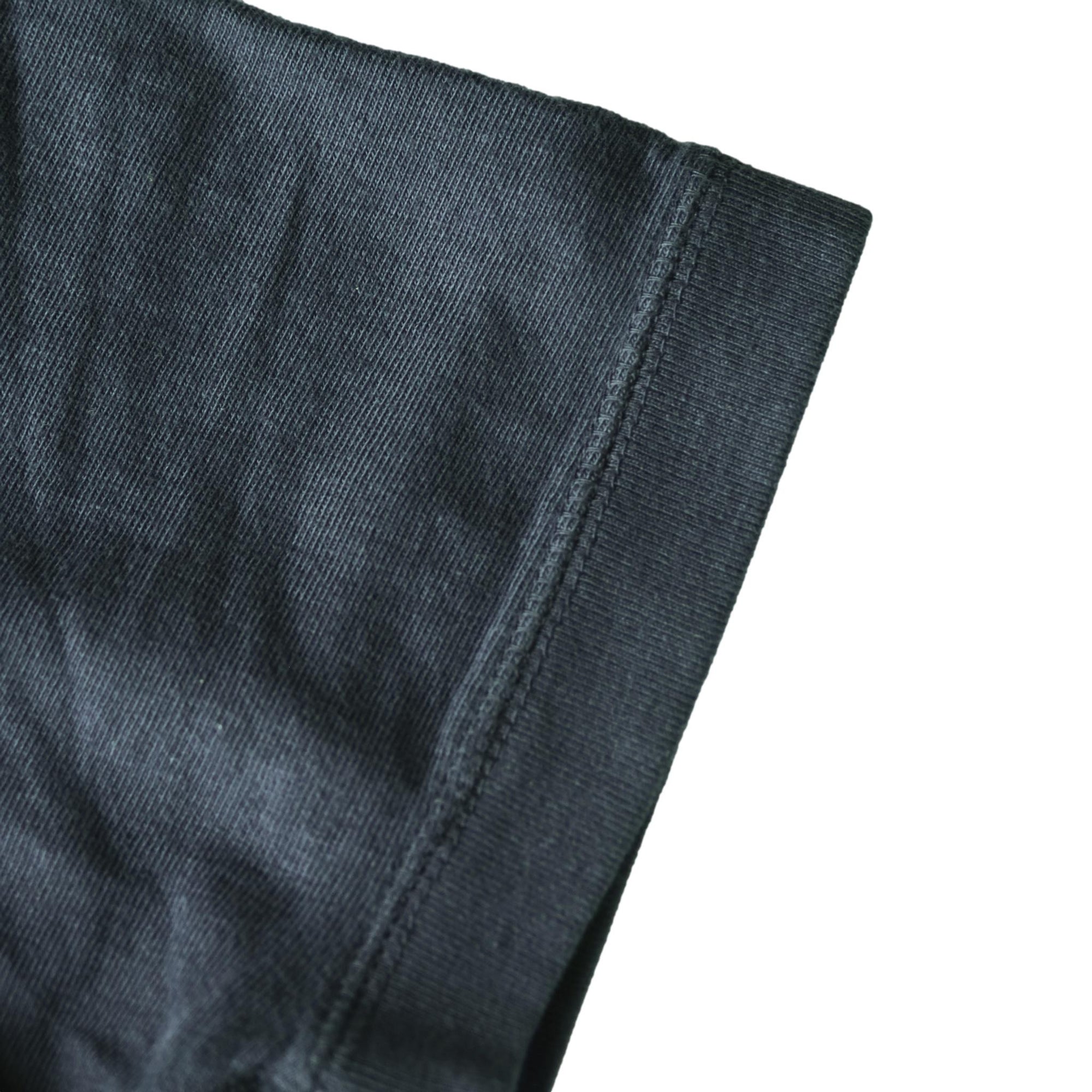 Loop & Weft Loopwheel Ribbed Cuff S/S Crewneck Tee (Black) - Okayama Denim