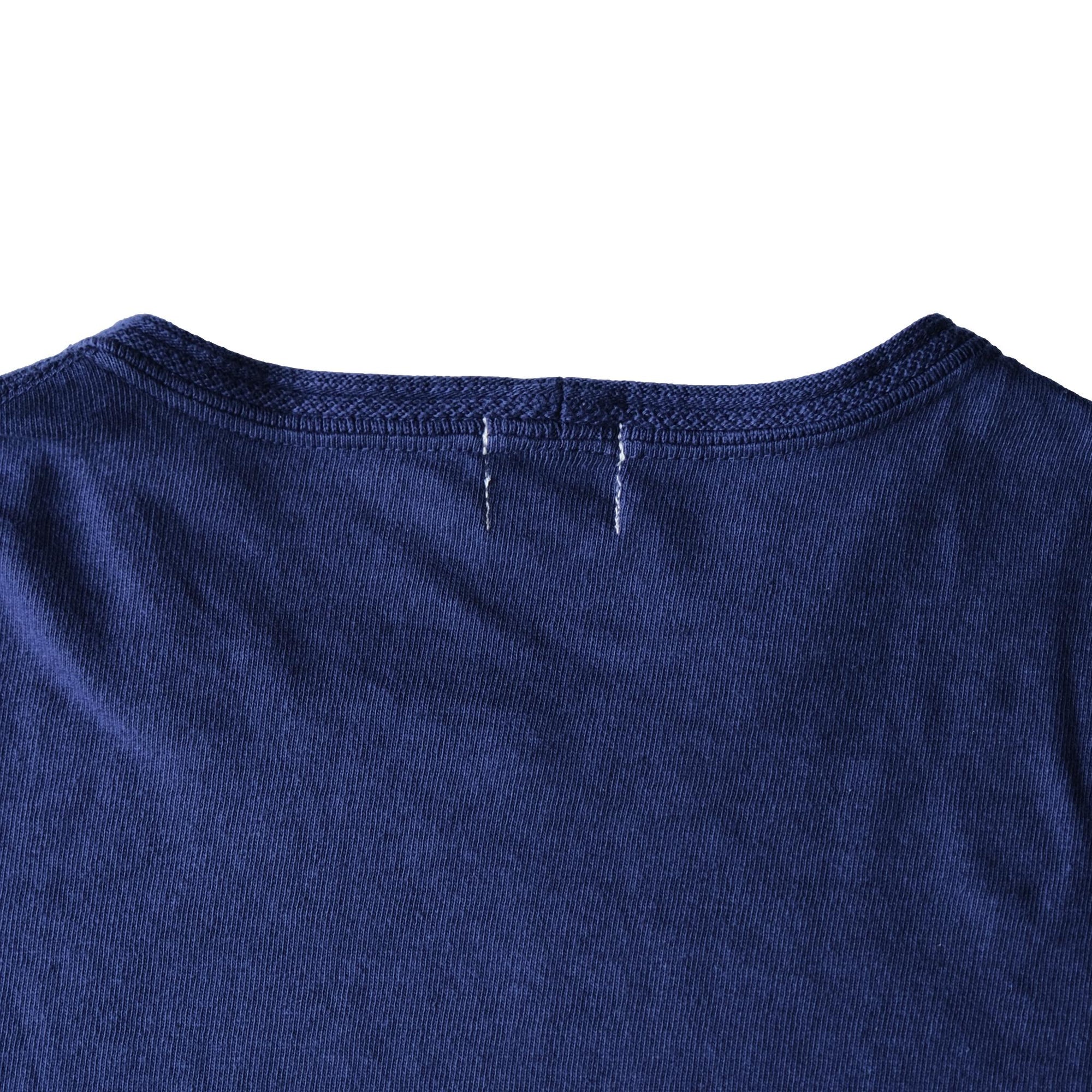 Loop & Weft Loopwheel Ribbed Cuff S/S Crewneck Tee (Navy) - Okayama Denim