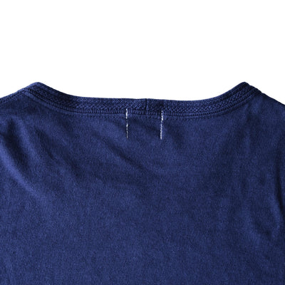 Loop & Weft Loopwheel Ribbed Cuff S/S Crewneck Tee (Navy) - Okayama Denim