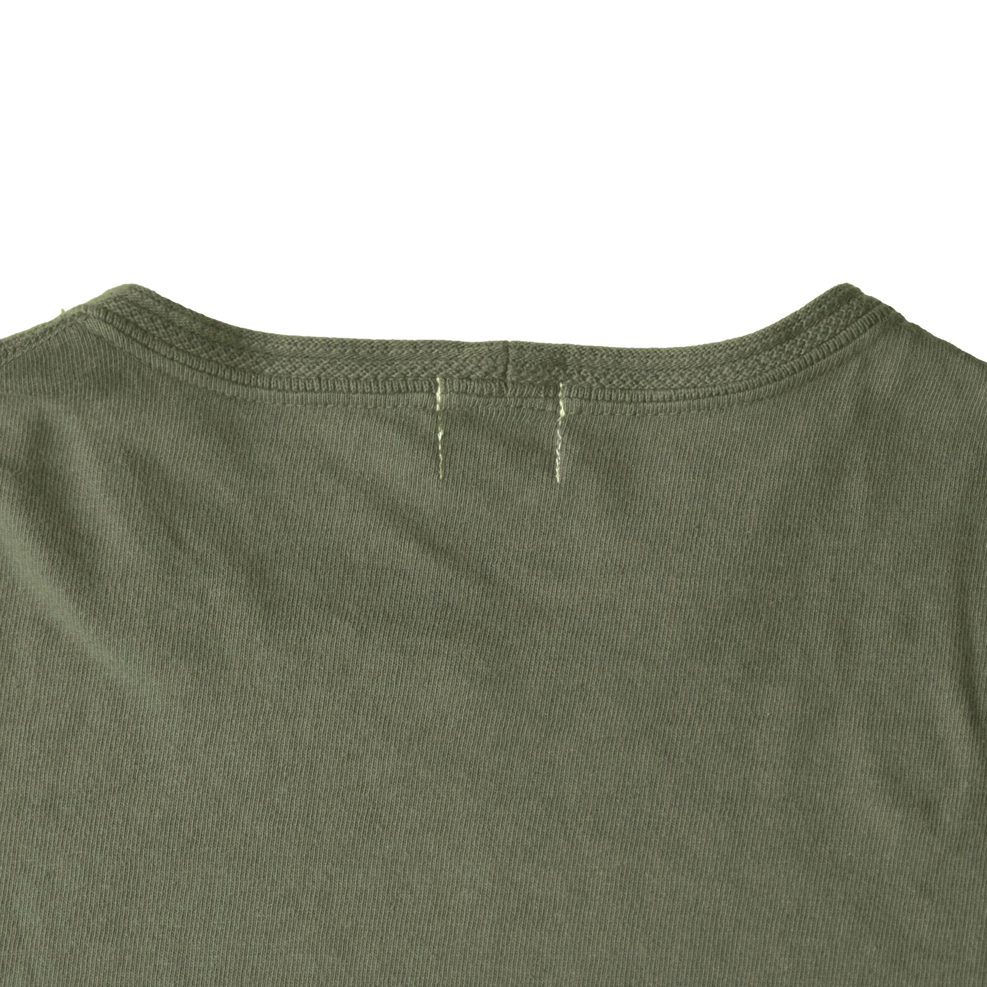 Loop & Weft Loopwheel Ribbed Cuff S/S Crewneck Tee (Olive) - Okayama Denim
