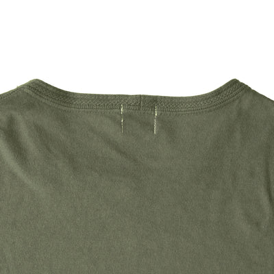Loop & Weft Loopwheel Ribbed Cuff S/S Crewneck Tee (Olive) - Okayama Denim