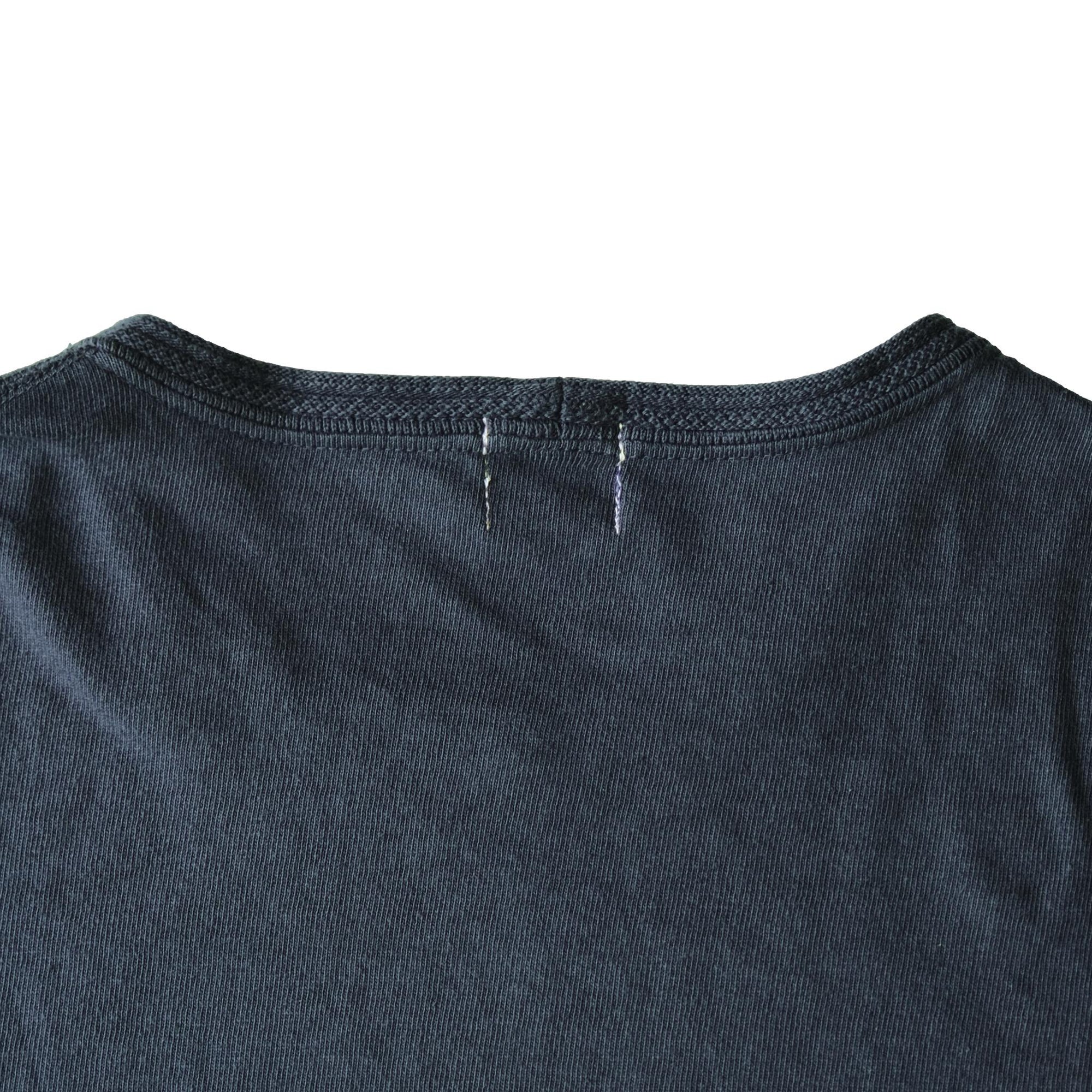 Loop & Weft Loopwheel Ribbed Cuff S/S Crewneck Tee (Black) - Okayama Denim