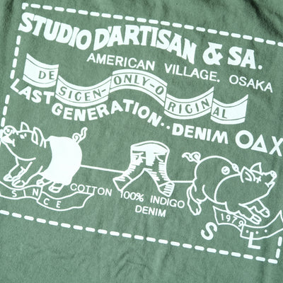 Studio D'Artisan Logo Print Tee (Green) - Okayama Denim