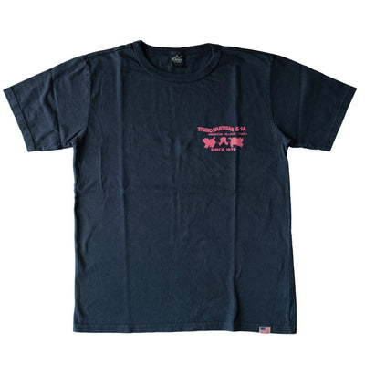 Studio D'Artisan Logo Print Tee (Navy) - Okayama Denim
