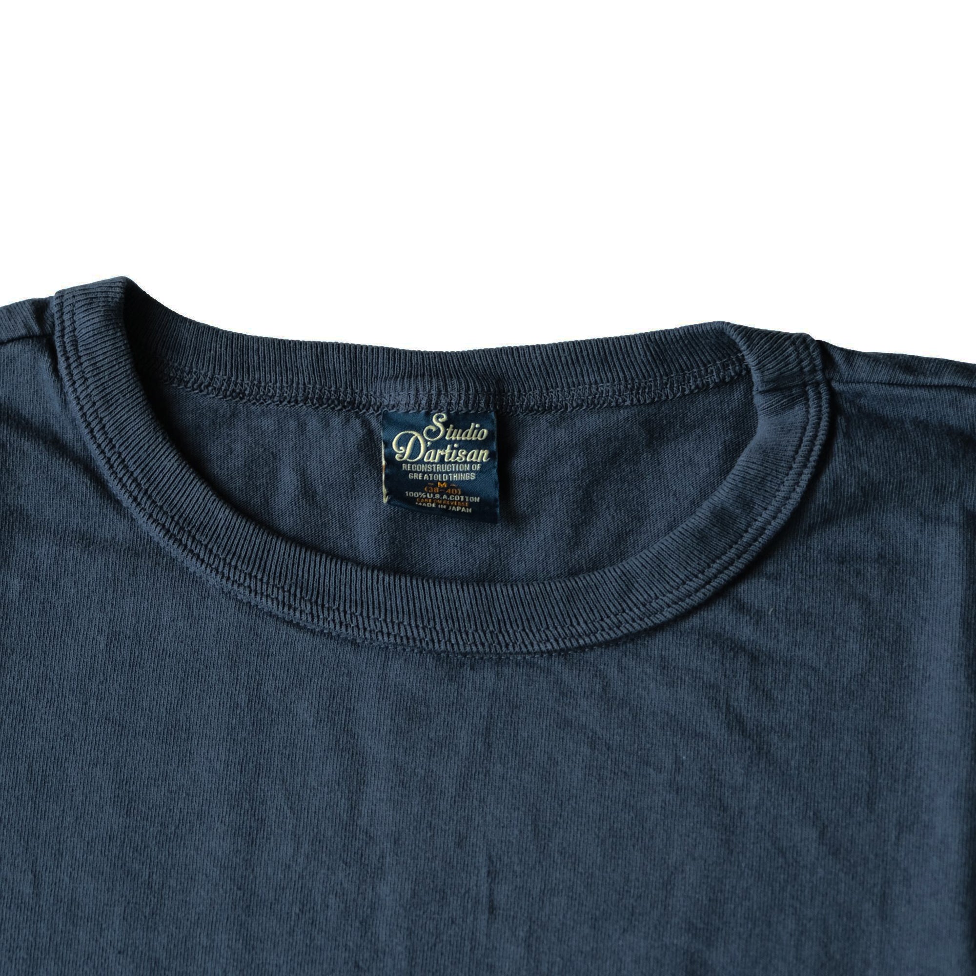 Studio D'Artisan Logo Print Tee (Navy) - Okayama Denim