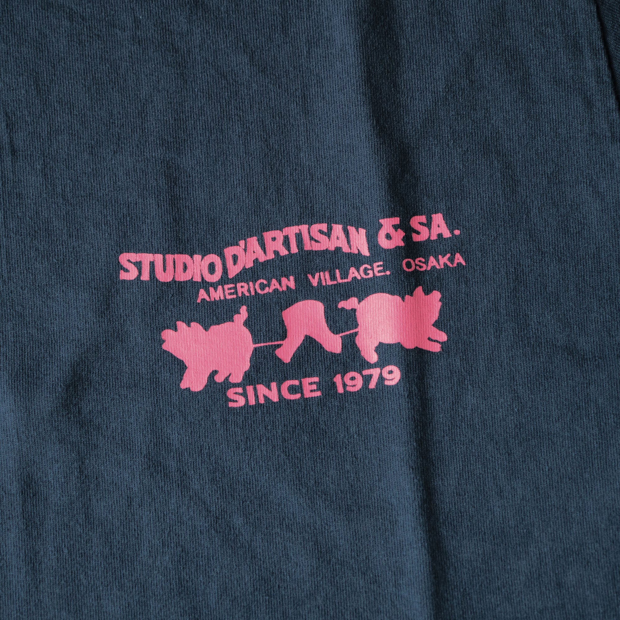 Studio D'Artisan Logo Print Tee (Navy) - Okayama Denim