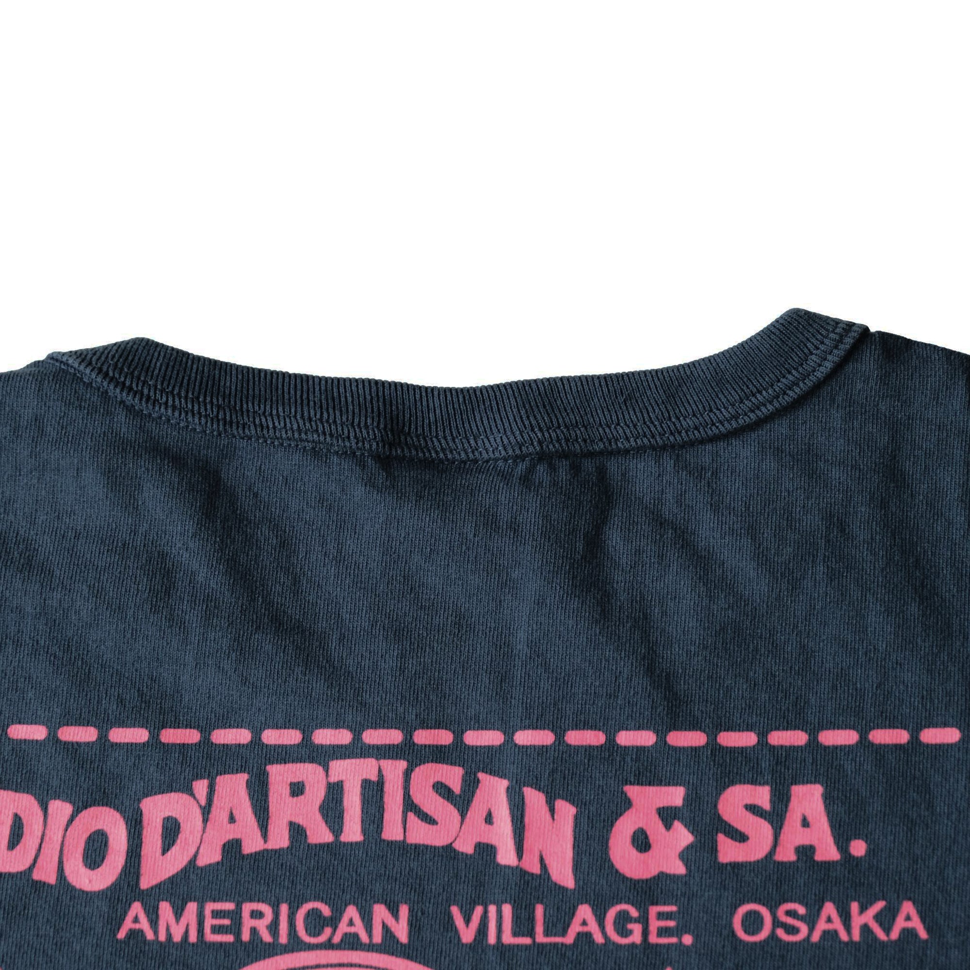 Studio D'Artisan Logo Print Tee (Navy) - Okayama Denim