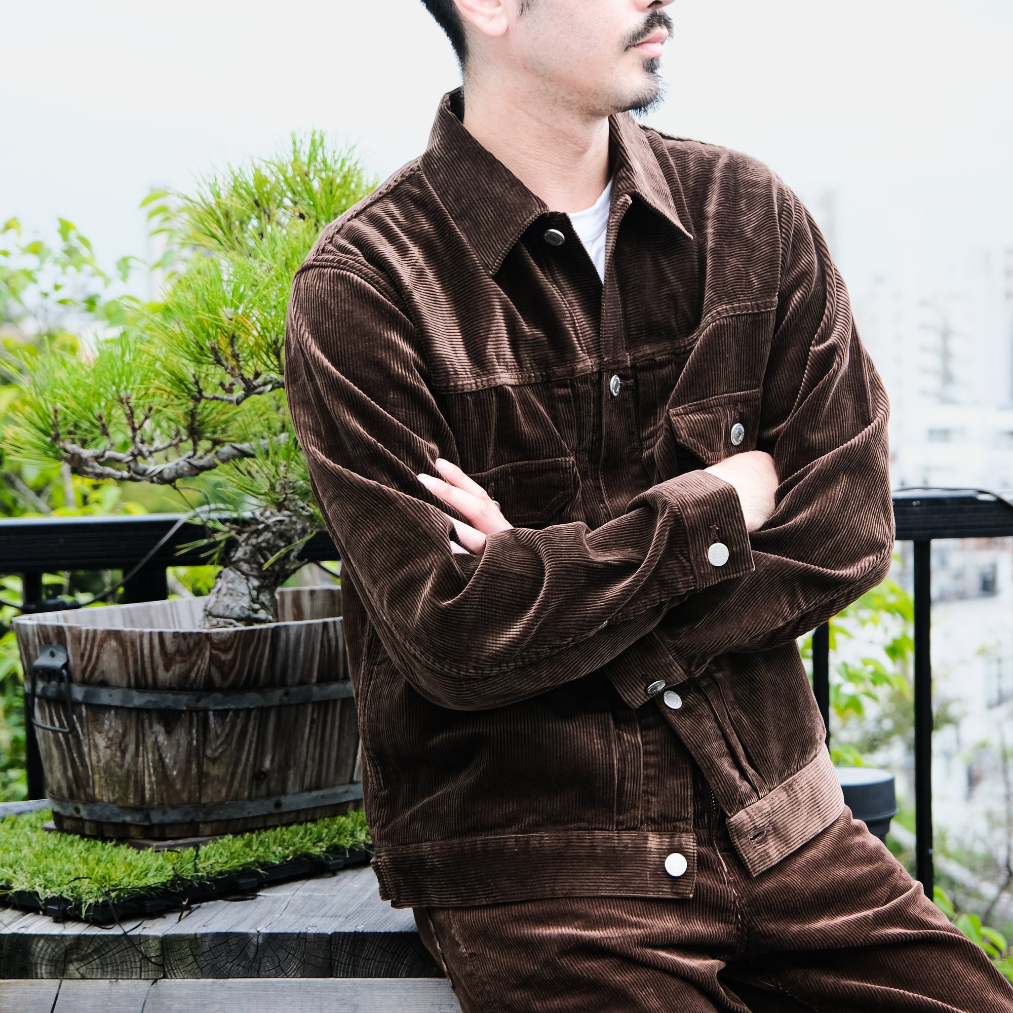 Momotaro Jumbo Corduroy Type 2 Jacket (Brown) - Okayama Denim