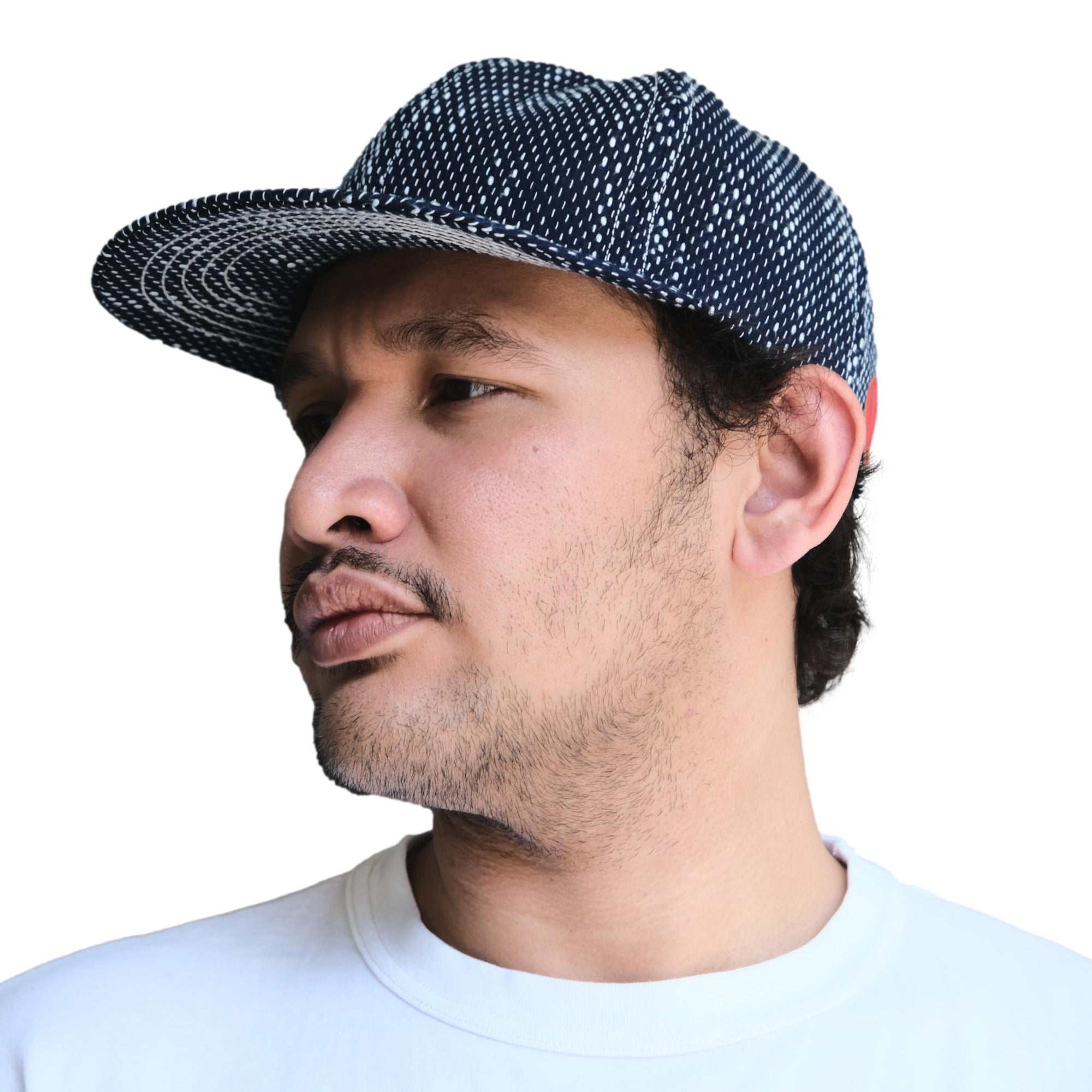OD+PL Natural Indigo "Ame" Sashiko 6-Panel Cap - Okayama Denim