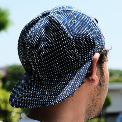 OD+PL Natural Indigo "Ame" Sashiko 6-Panel Cap - Okayama Denim