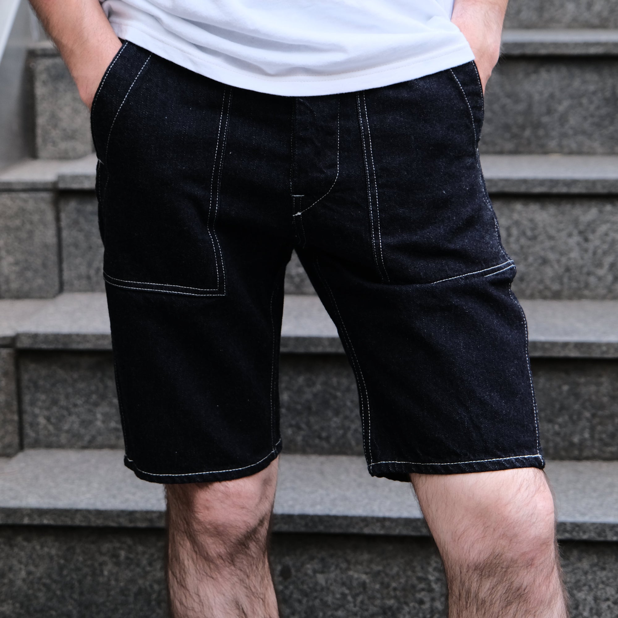 The Flat Head 12oz. Denim Baker Shorts - Okayama Denim
