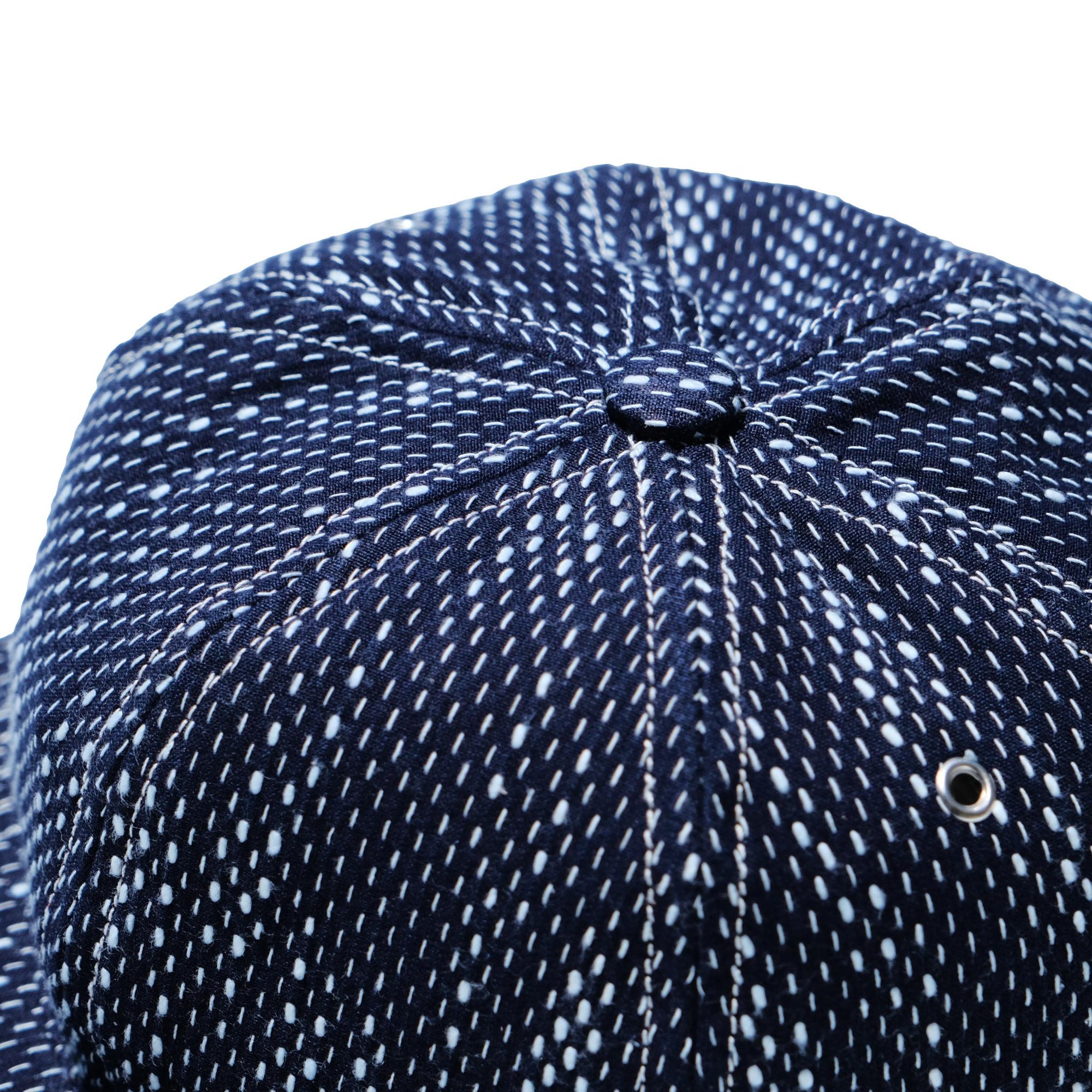 OD+PL Natural Indigo "Ame" Sashiko 6-Panel Cap - Okayama Denim