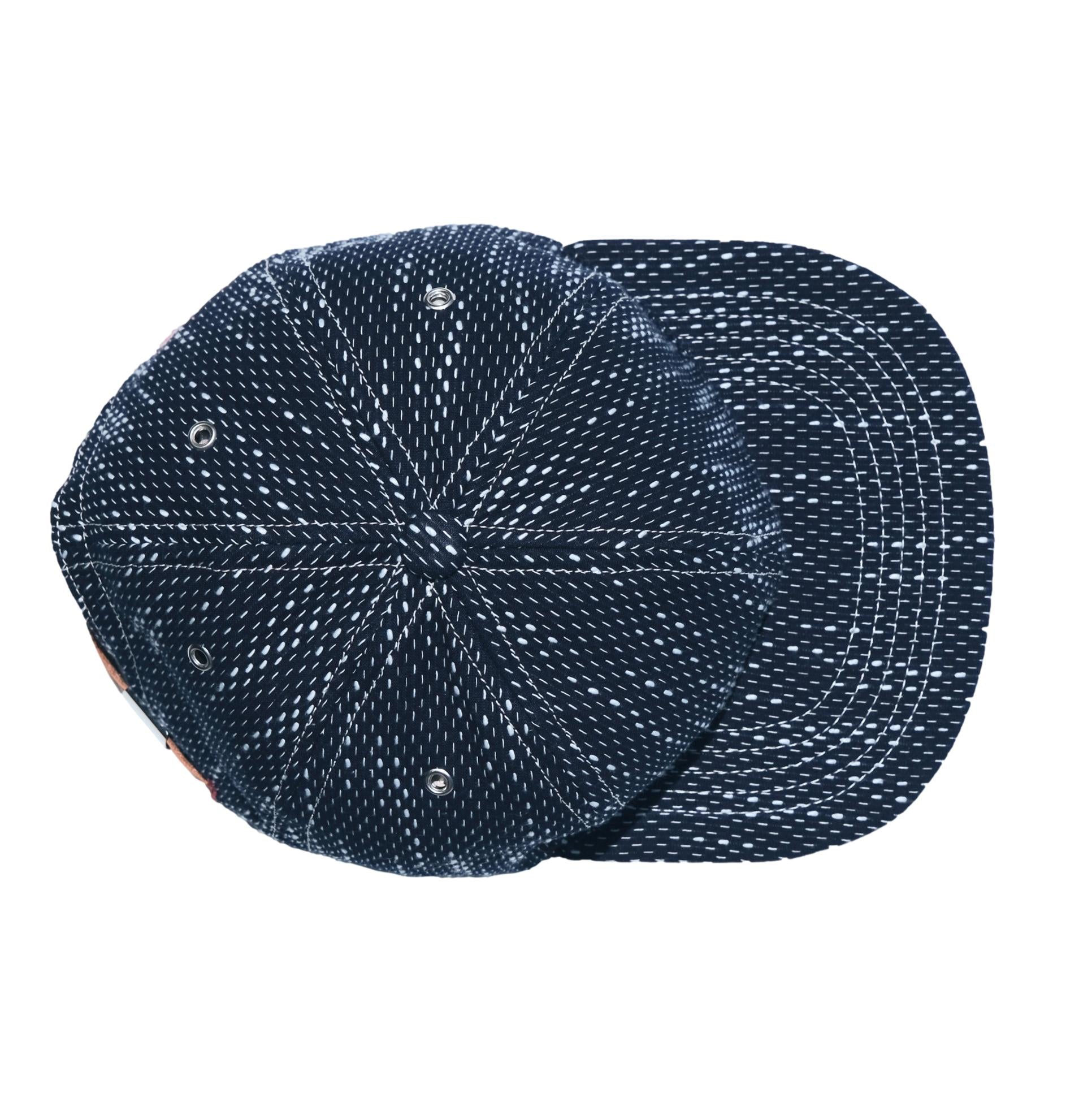 OD+PL Natural Indigo "Ame" Sashiko 6-Panel Cap - Okayama Denim