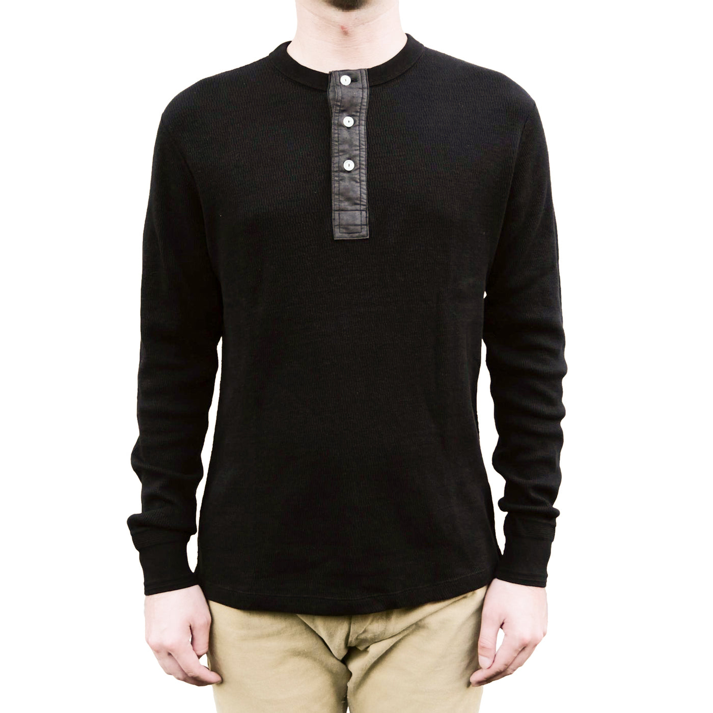 OD+LW "Kurozome" Supima Long Honeycomb Thermal Henley