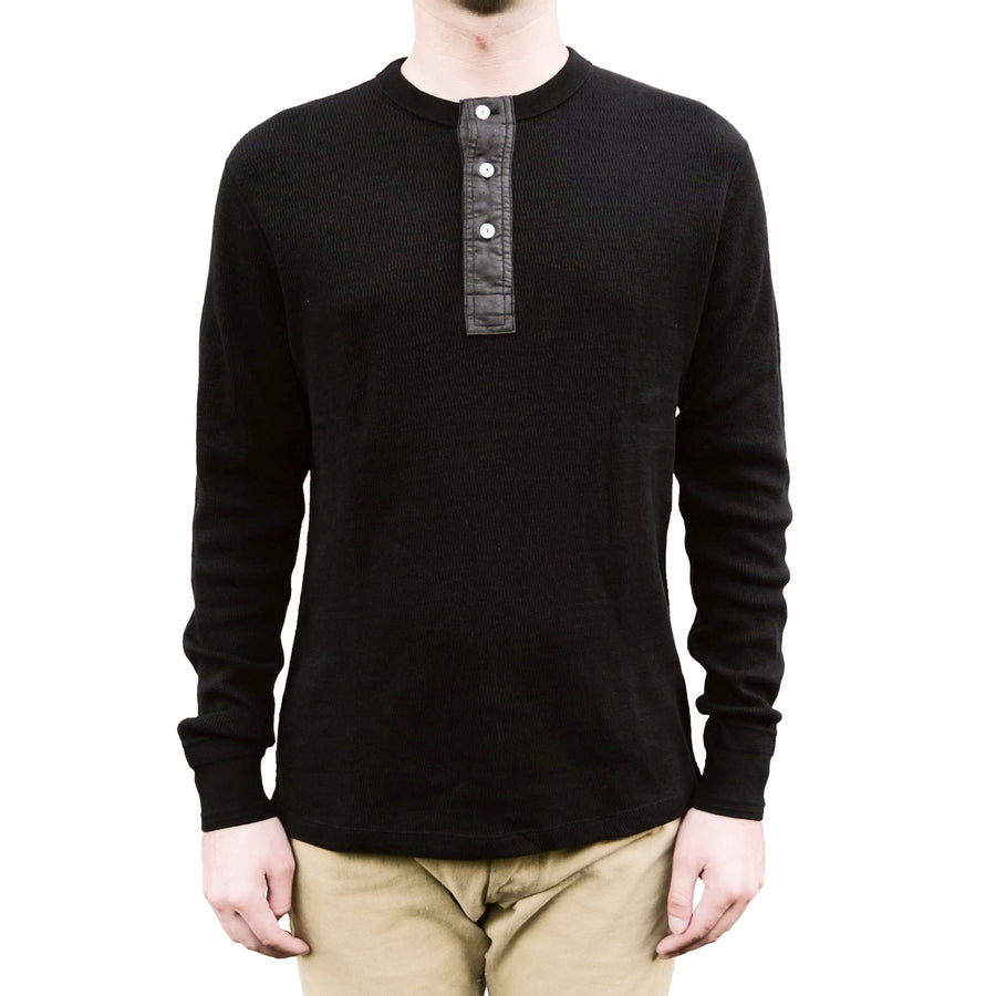 OD+LW "Kurozome" Supima Long Honeycomb Thermal Henley