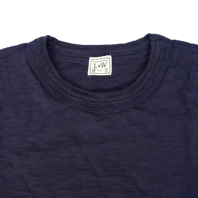 Loop & Weft Double Binder Neck Heather Slub Knit Tee (Navy)